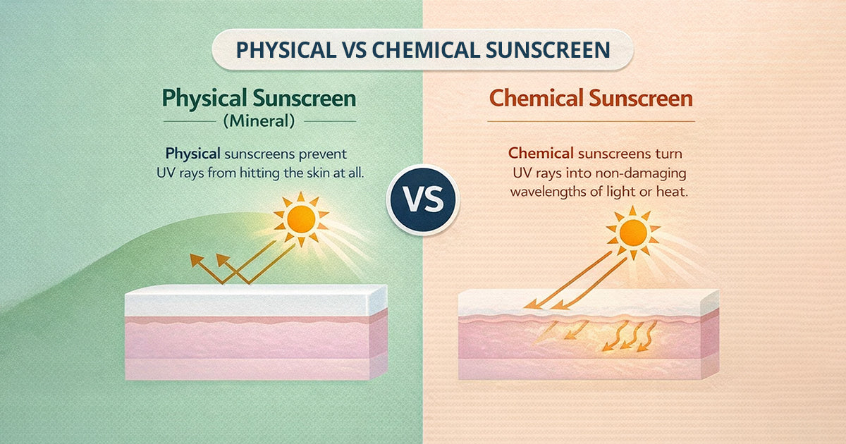 ফিজিক্যাল বনাম কেমিক্যাল সানস্ক্রিন: আপনার ত্বকের জন্য কোনটি সেরা?