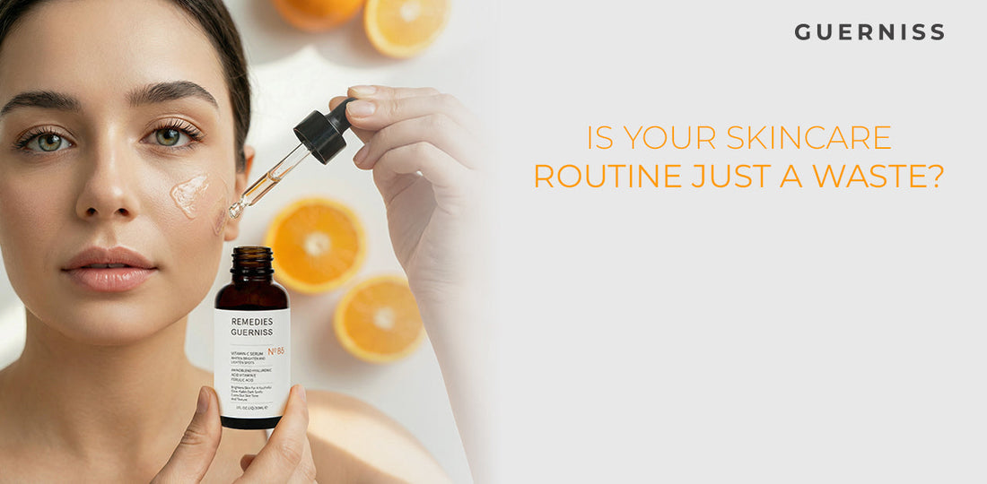 Woman with glowing skin using Vitamin C skincare in Dhaka climate-Guerniss Vitamin C Face Serum for glowing skin-Guerniss Brightening Day Cream SPF with Vitamin C protection-5vitamin c serum benefits-best vitamin c serum 2026-when to use vitamin c serum-