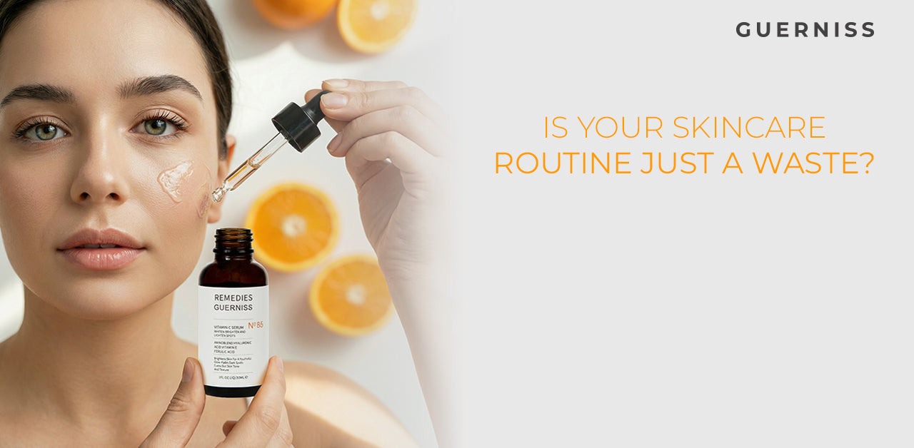 Woman with glowing skin using Vitamin C skincare in Dhaka climate-Guerniss Vitamin C Face Serum for glowing skin-Guerniss Brightening Day Cream SPF with Vitamin C protection-5vitamin c serum benefits-best vitamin c serum 2026-when to use vitamin c serum-