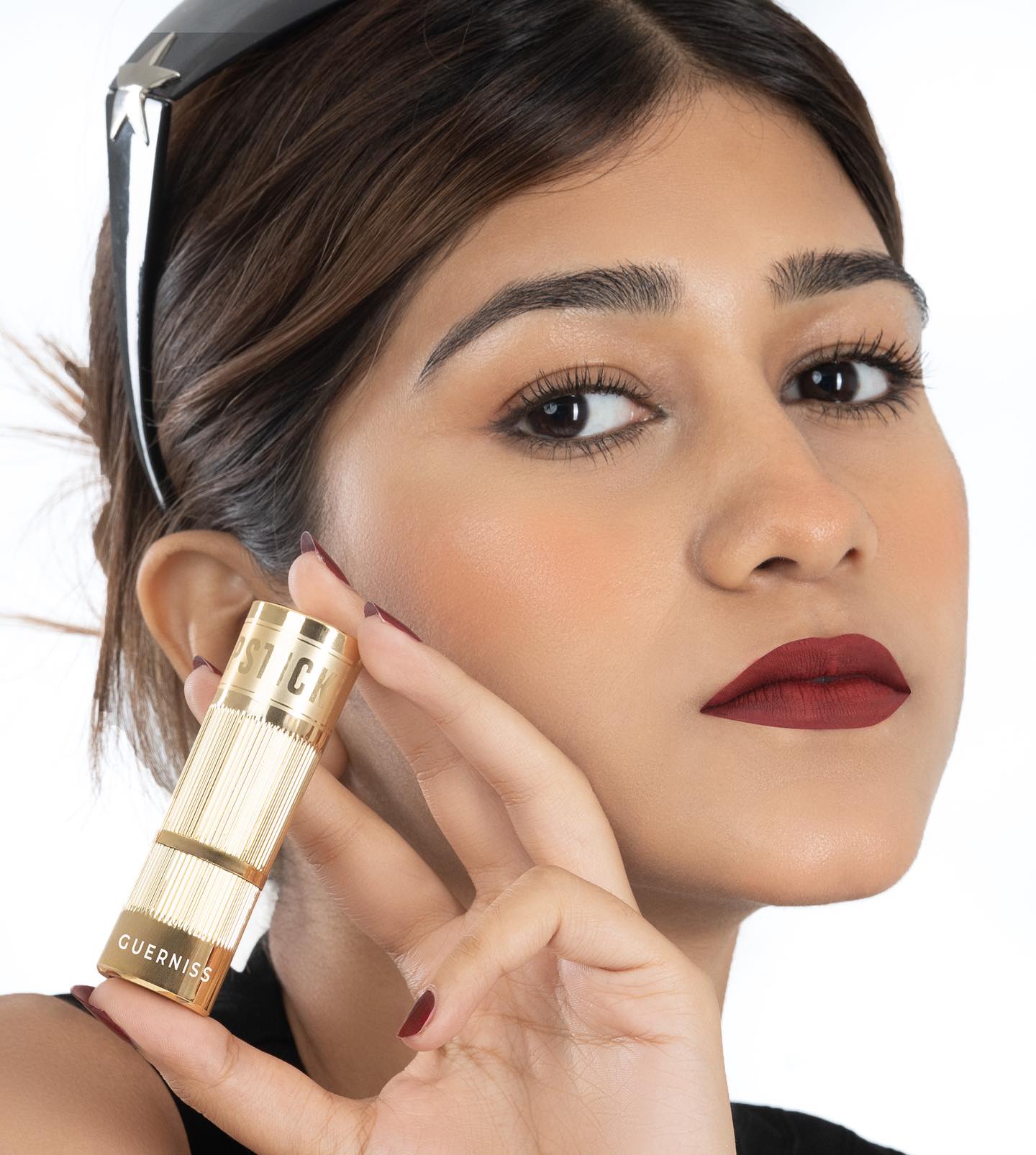 Soft Burnt Matte Makeup Holding Lipstick