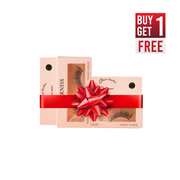 Guerniss  Eyelash packaging with a red bow and 'Buy 1 Get 1 Free' text on a white background
