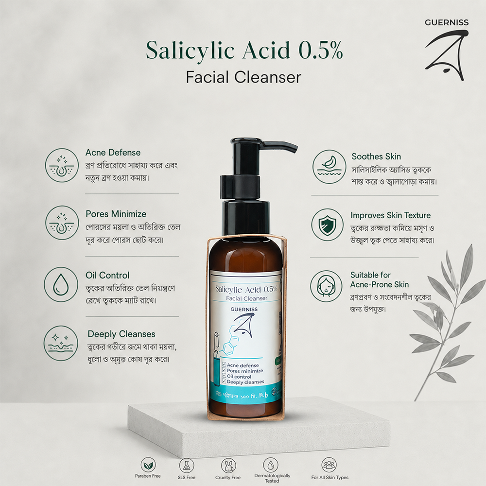 Guerniss Raw Salicylic Acid 0.5% Facial Cleanser 100ml